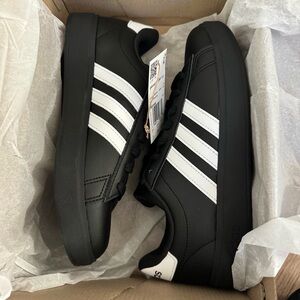 NWT adidas Black and White Court-Style Sneakers